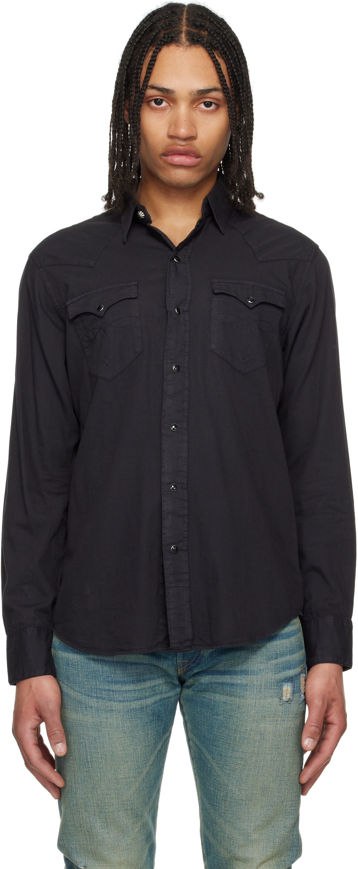slim fit dress slacks London-Slim Formal Black Non Iron Cotton Shirt main image 0