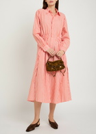 Polo Ralph Lauren Striped Cotton-blend Midi Shirt Dress Orange