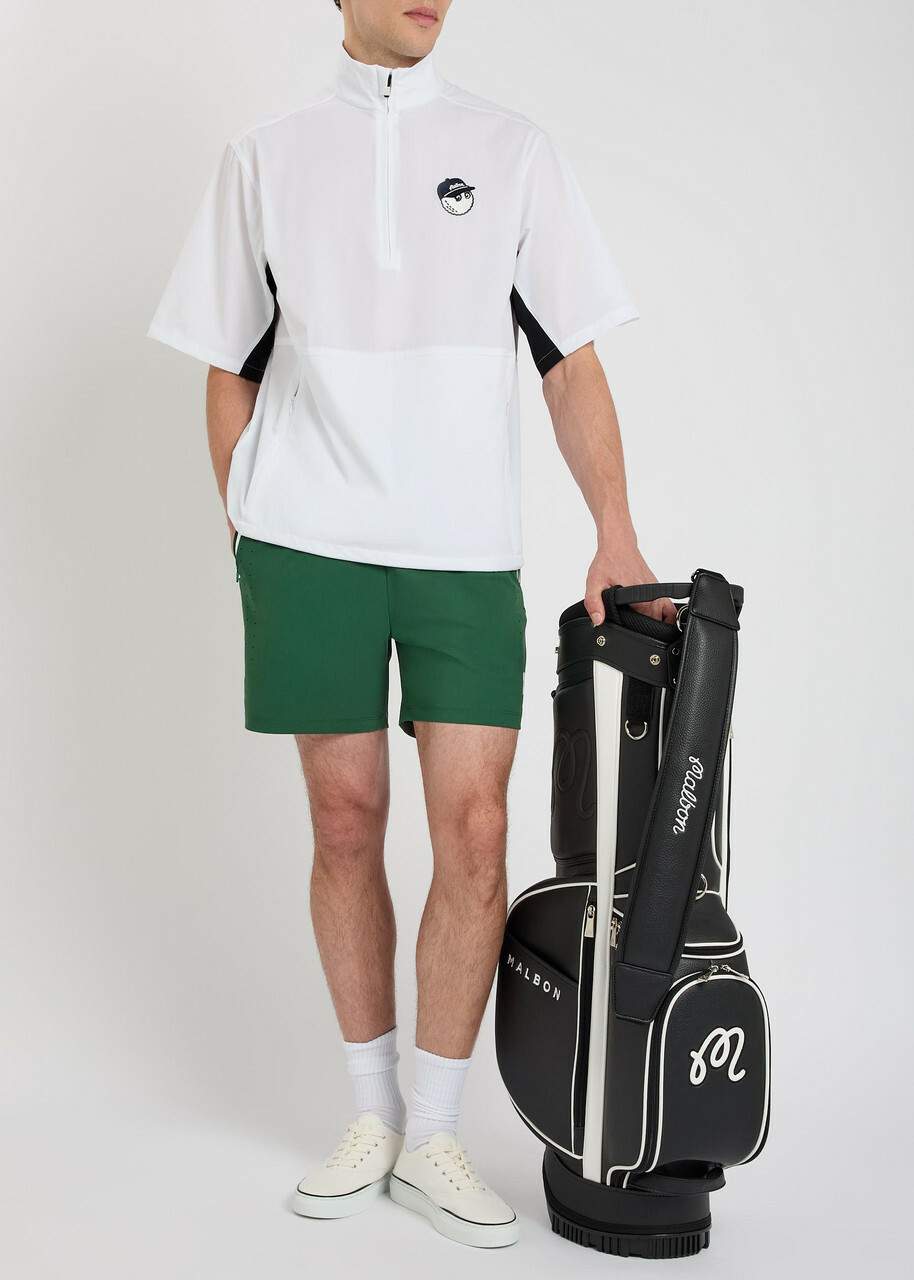 Malbon Performance 2-1 Logo Stretch-jersey Shorts Green