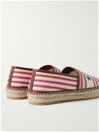 GUCCI - Leather-Trimmed Embroidered Canvas Espadrilles - Red