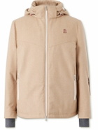 Brunello Cucinelli - Logo-Embroidered Shell-Trimmed Padded Wool Hooded Ski Jacket - Neutrals