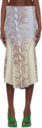 Stanley Raffington SSENSE Exclusive Off-White & Blue Midi Skirt