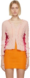 Sherris Pink Wool & Cashmere Ruffle Cardigan