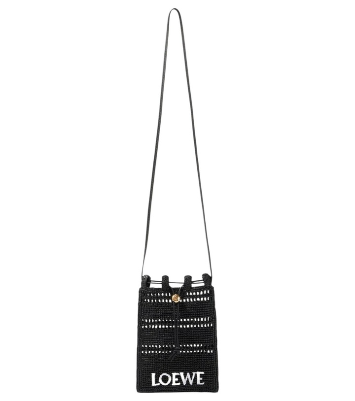 Photo: Loewe Paula's Ibiza logo raffia crossbody bag