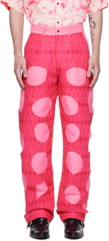 Photo: Tokyo James Pink Lace Cutout Trousers