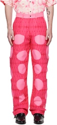 Tokyo James Pink Lace Cutout Trousers