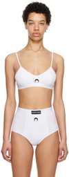 Marine Serre White Embroidered Bra