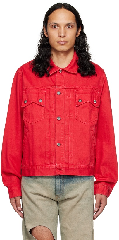 Photo: Rhude Red Faded Denim Jacket