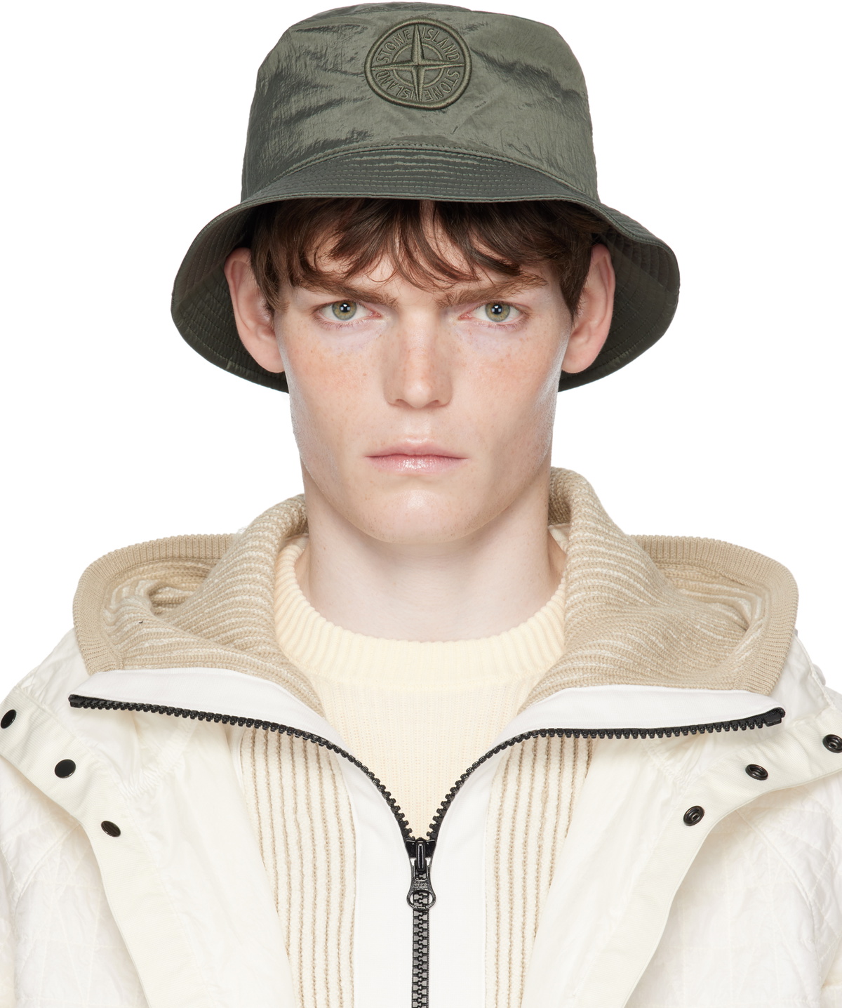 Stone Island Khaki 9100012 Nylon Metal ECONYL Bucket Hat