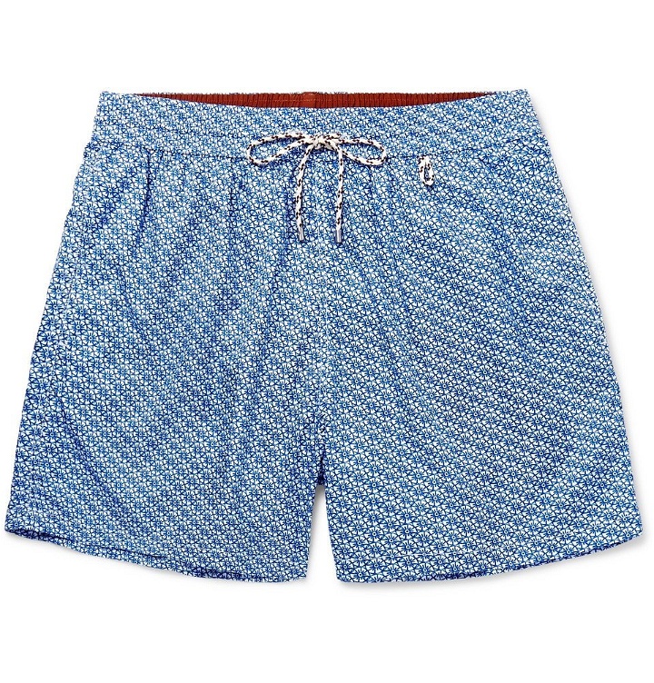 Photo: Loro Piana - Mid-Length Printed Swim Shorts - Blue