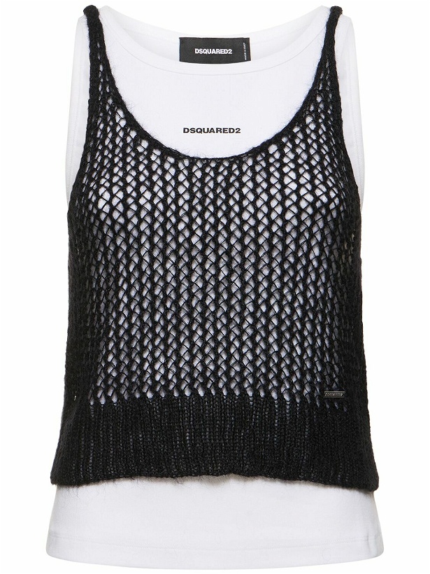 Photo: DSQUARED2 - Layered Mohair Blend & Jersey Tank Top
