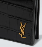 Saint Laurent - Logo croc-effect leather wallet