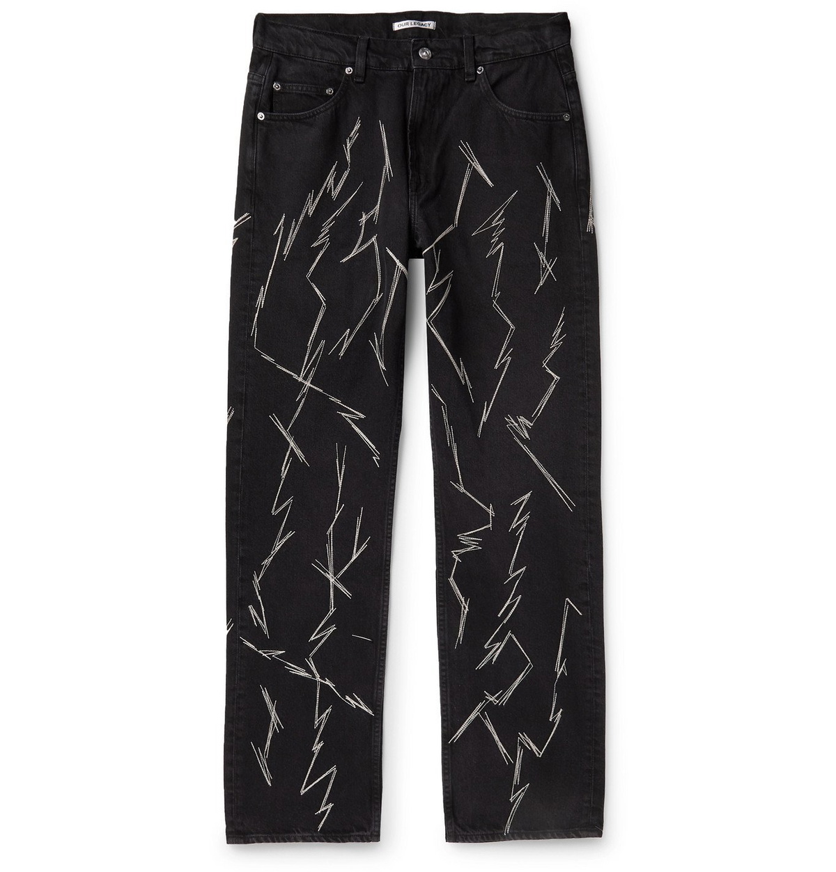 Our Legacy - Slim-Fit Embroidered Denim Jeans - Black Our Legacy