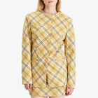 House Of Sunny Women's Check Collarless Blazer Jacket in Multi