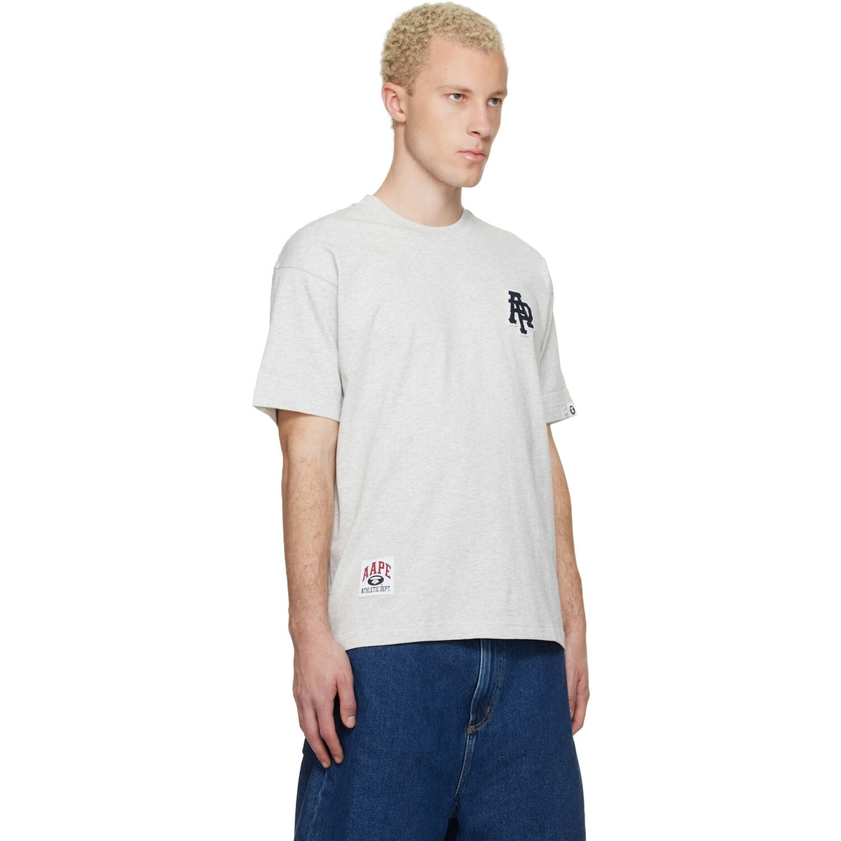 AAPE by A Bathing Ape Gray Logo Patch T-shirt