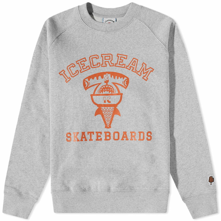 Photo: ICECREAM Men's IC Sharks Crew Sweat in Heather Grey