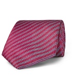 Charvet - 8.5cm Striped Silk-Jacquard Tie - Burgundy