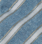 Canali - 8cm Striped Mélange Silk and Cotton-Blend Tie - Men - Blue