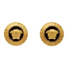 Versace Black and Gold Small Medusa Coin Earrings