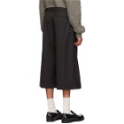 Chin Mens Black Striped Cropped Culotte Trousers