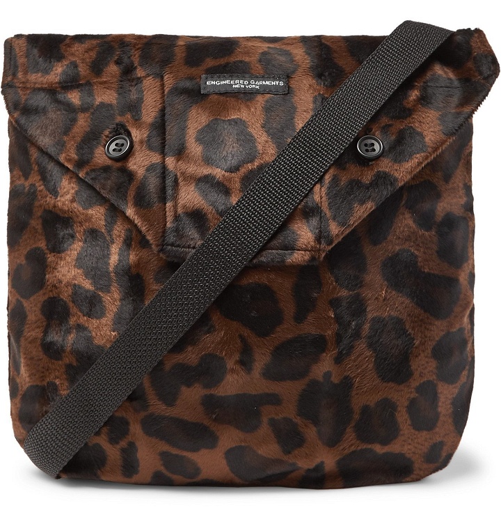 Photo: Engineered Garments - Leopard-Print Velvet Messenger Bag - Brown