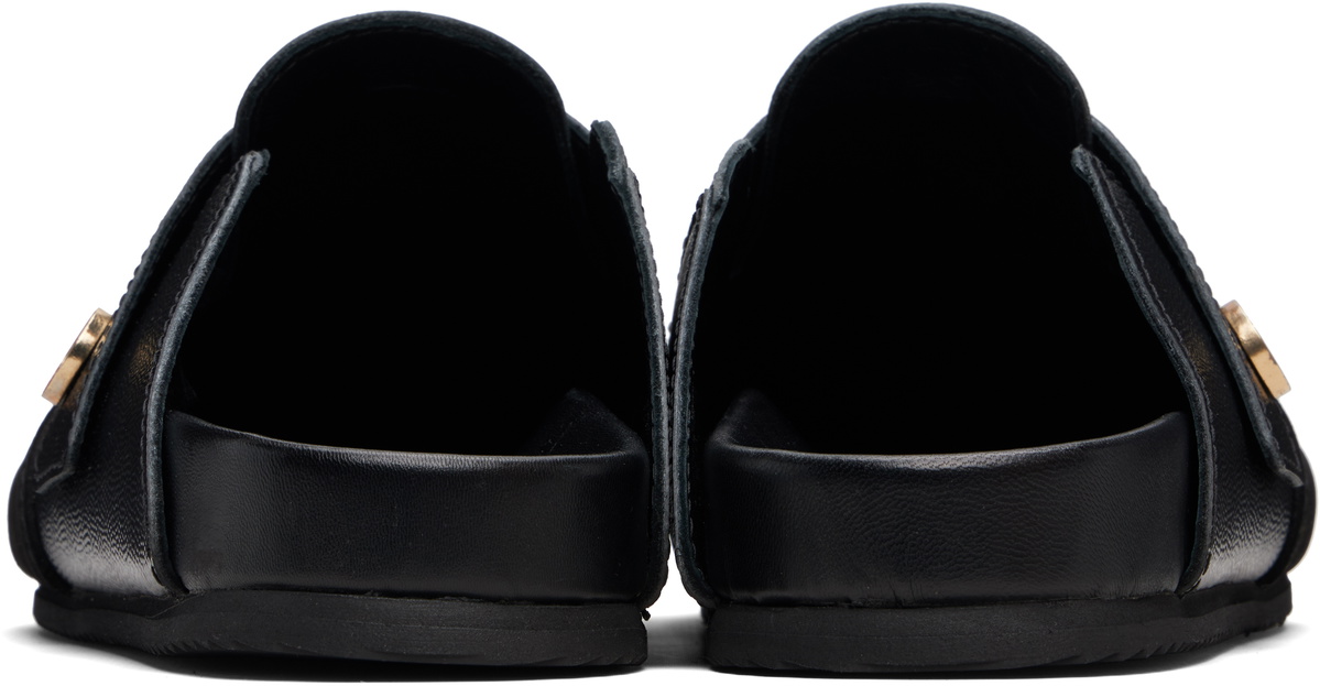 Casablanca Black Leather Outdoor Mule Loafers