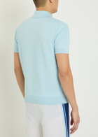 Casablanca Logo-monogrammed Cotton-blend Polo Shirt Light Blue