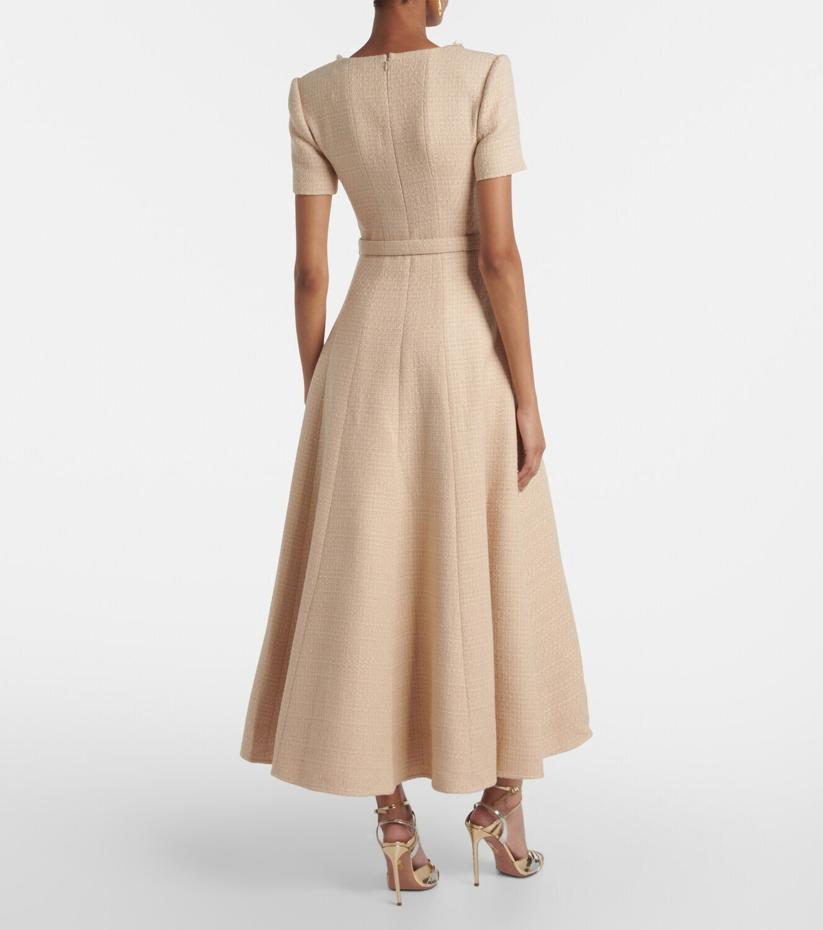 Roland Mouret Belted bouclé maxi dress
