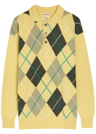 JW Anderson Pringle Argle Wool Polo Jumper Yellow