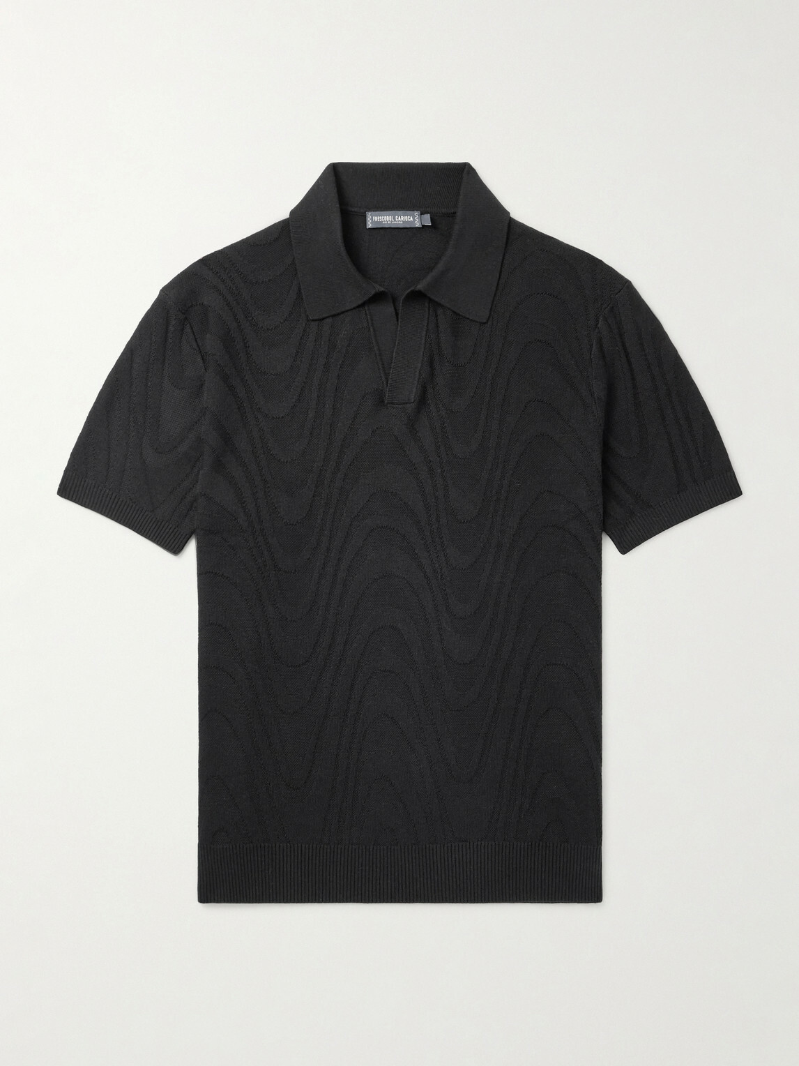 Frescobol Carioca - Rino Cotton and Silk-Blend Polo Shirt - Black