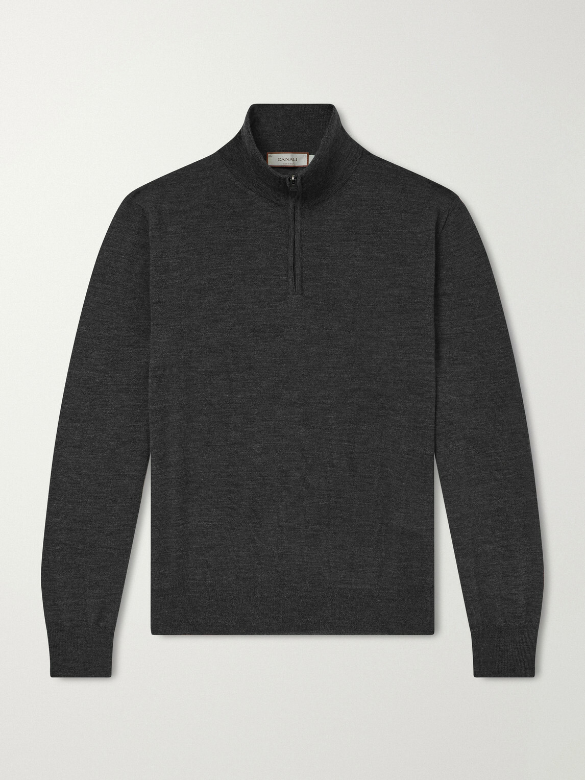 Canali - Wool Half-Zip Sweater - Gray