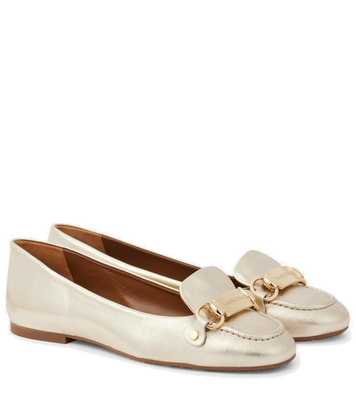 Photo: See By Chloé Signature metallic leather ballet flats