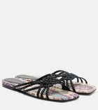 Etro Canvas-trimmed printed leather slides