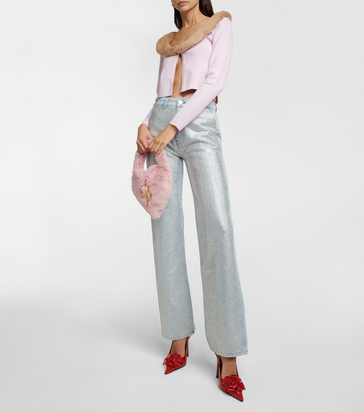 Frame - Le Jane embellished high-rise jeans Frame Denim