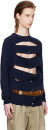 Meryll Rogge Navy Cutout Cardigan