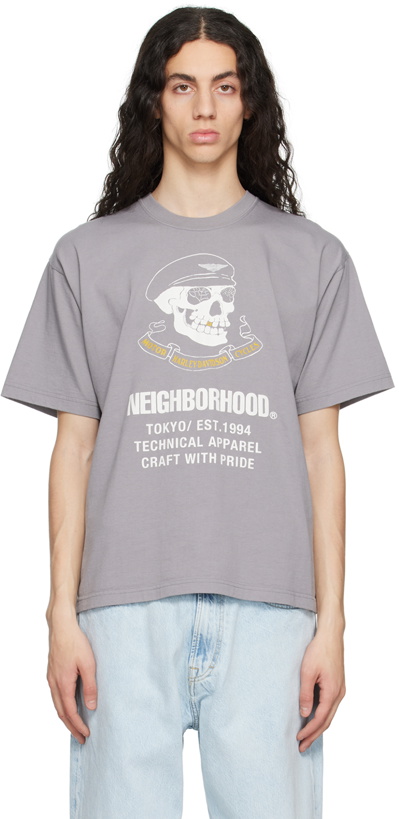 Photo: Neighborhood Gray Printed T-Shirt