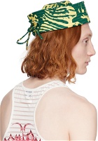 Charles Jeffrey LOVERBOY Green & Yellow Block Denim Sailor Hat