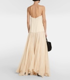 Khaite Zeke satin and silk chiffon maxi dress