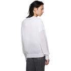Our Legacy White Bubble Knit V-Neck Sweater