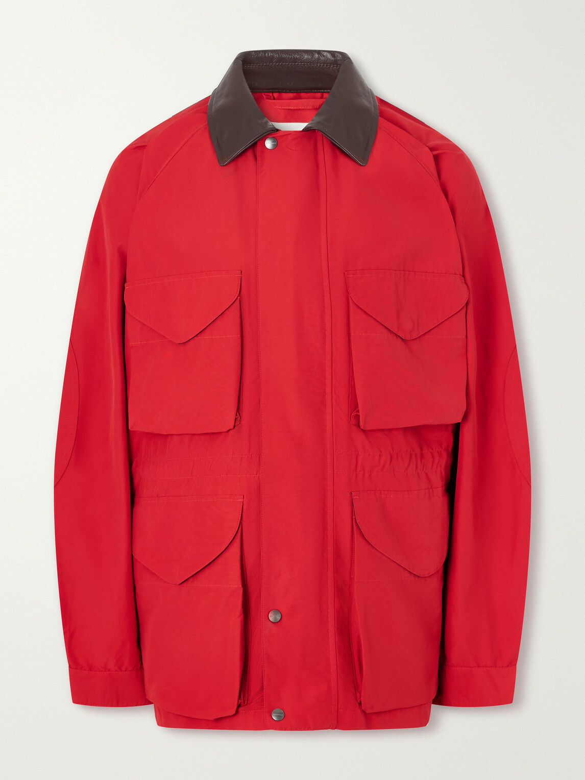 Aimé Leon Dore - Leather-Trimmed Cotton-Blend Jacket - Red