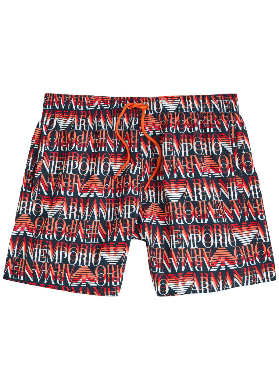 Emporio Armani Logo-print Shell Swim Shorts Red