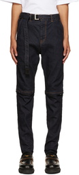 sacai Indigo Zip Knee Jeans