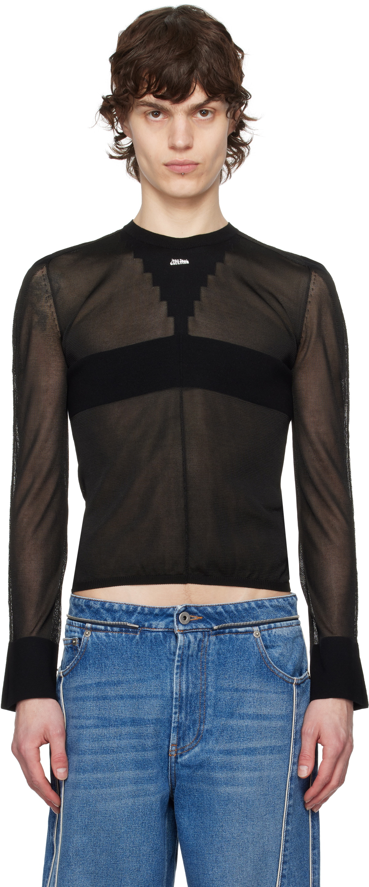 Jean Paul GAULTIER ピン ストライプ ニット Jean Paul Gaultier Pink Striped Sweater Jean Paul Gaultier