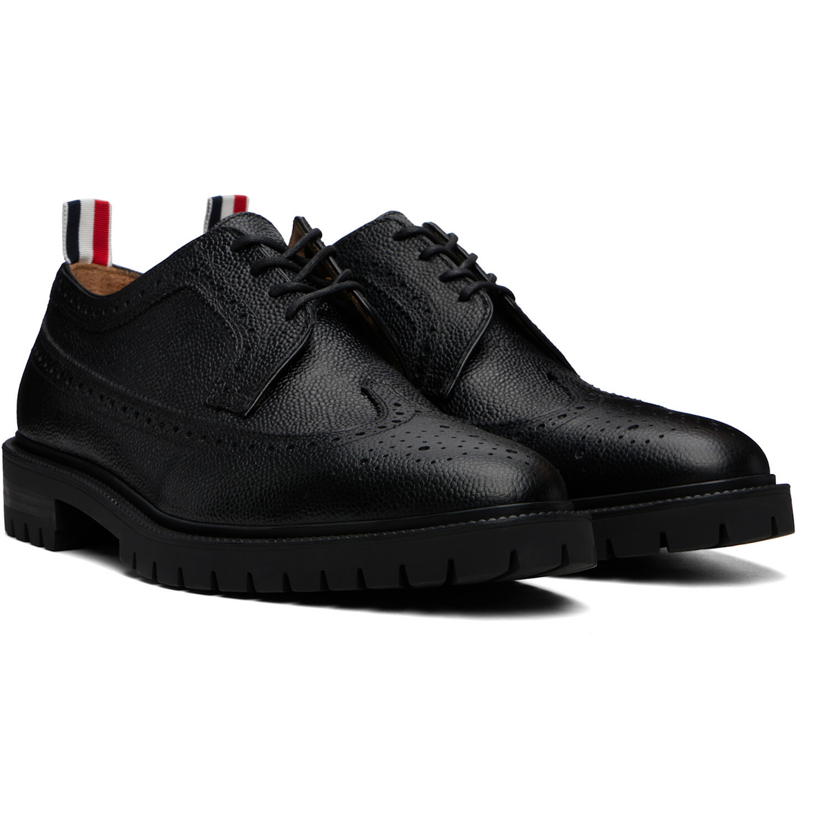 靴 thombrowne Pebble Grain Leather Shoes Thom Browne Black Pebble Grain Leather Longwing Brogues Thom Browne