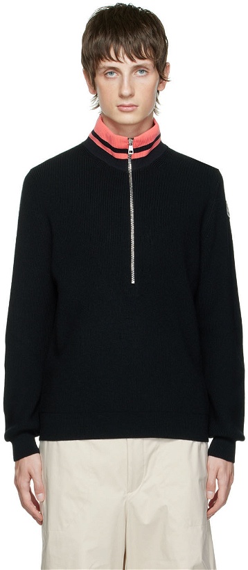 Photo: Moncler Black Zip-Up Sweater