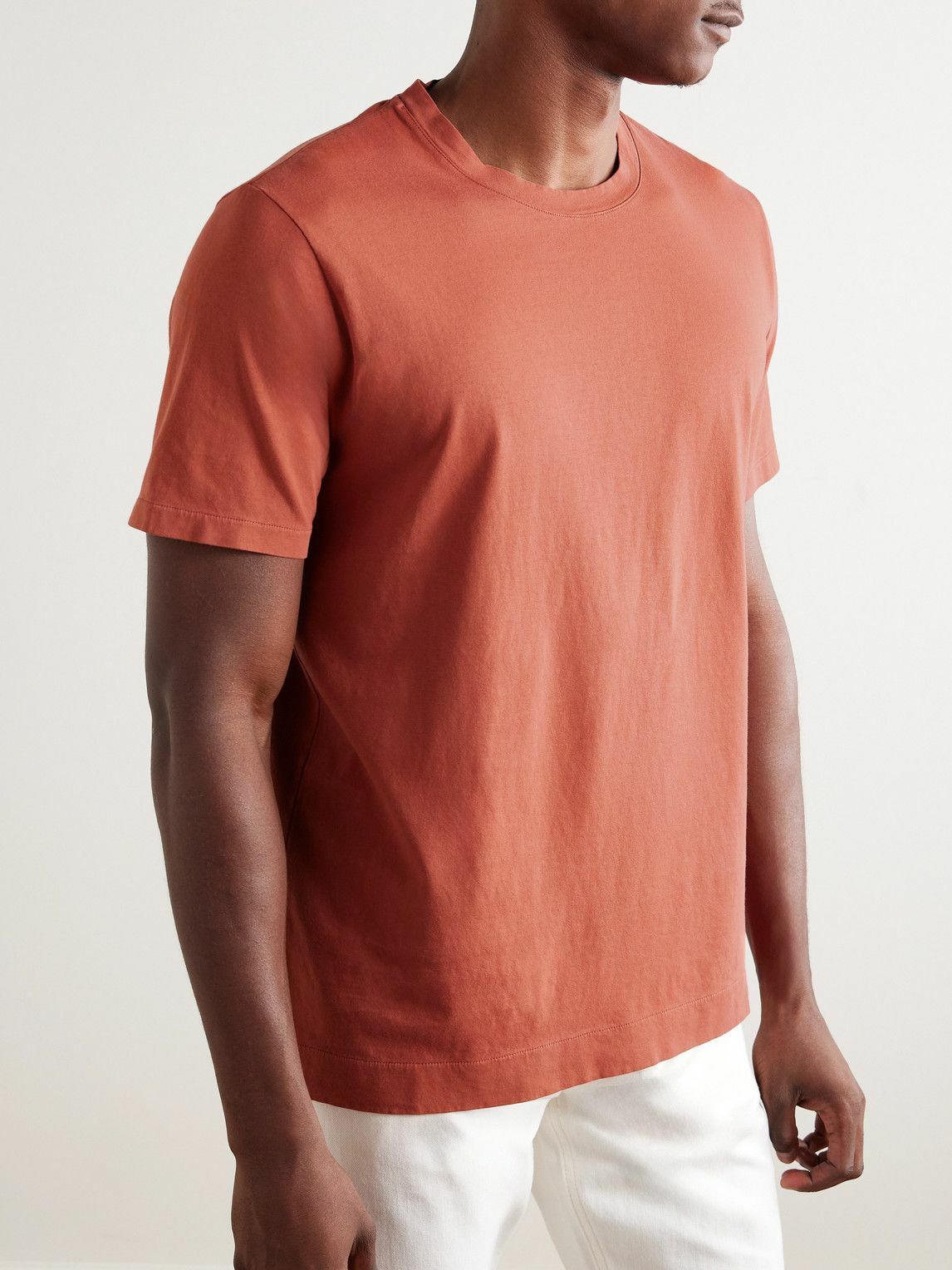 Boglioli - Garment-Dyed Cotton-Jersey T-Shirt - Orange