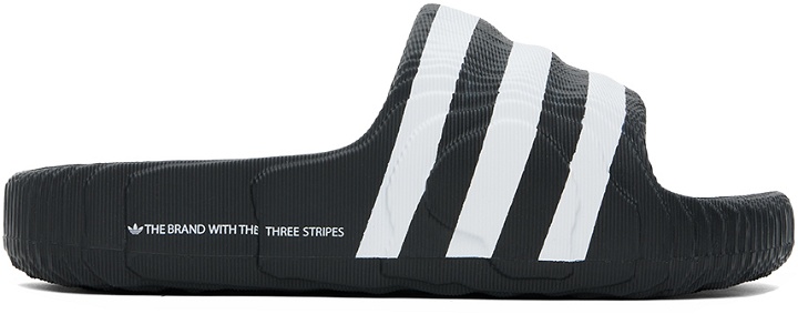 Photo: adidas Originals Black & White Adilette 22 Slides