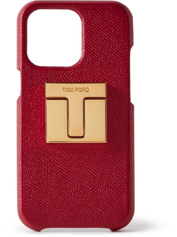 Photo: TOM FORD - Logo-Embellished Full-Grain Leather iPhone 12 Pro Case