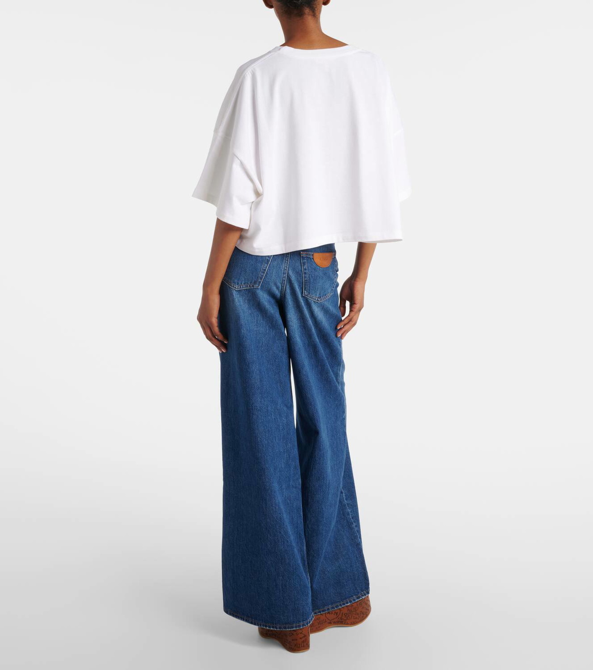 Chloé Logo cropped cotton jersey T-shirt Chloe