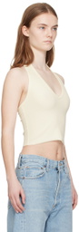 ÉTERNE Off-White Halter Tank Top